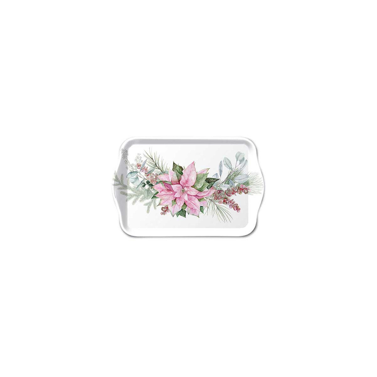 Vassoio Melamina 13x21 Cm Pink Poinsettia