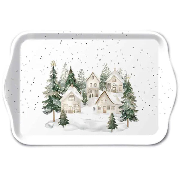 Vassoio Melamina 13x21 Cm Snowy Houses