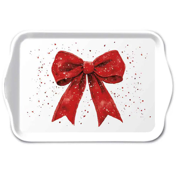 Vassoio Melamina 13x21 Cm Fancy Bow Red White