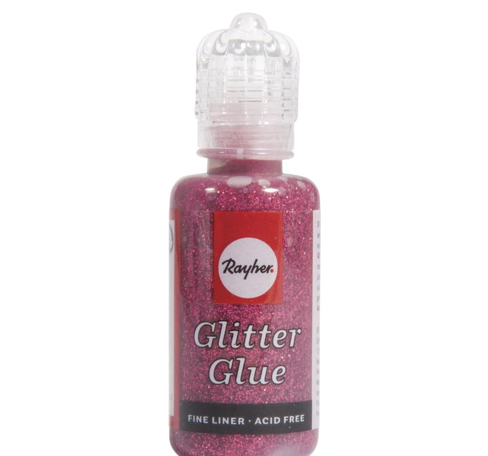 Glitter Glue Metallico Rayher 20 Gr Rosso Classico
