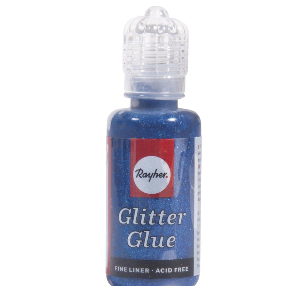 Glitter Glue Metallico Rayher 20 Gr Blu Zaffiro