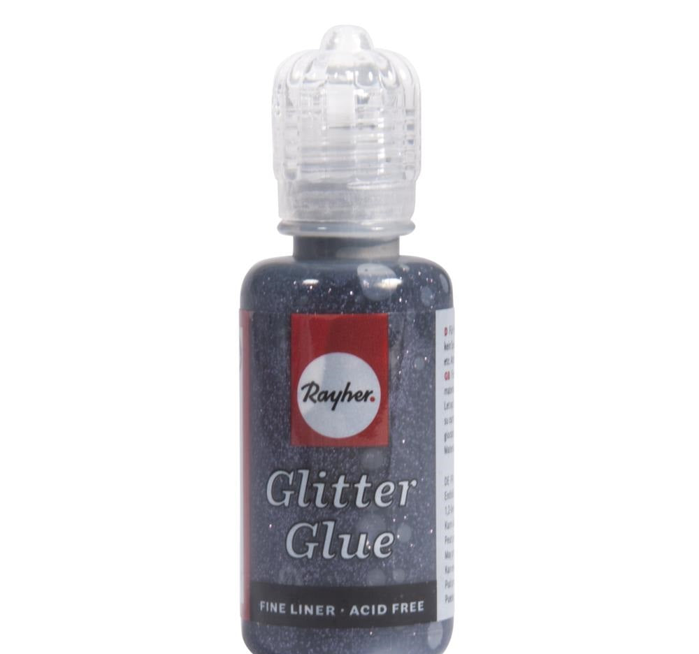 Glitter Glue Metallico Rayher 20 Gr Grigio Acciaio
