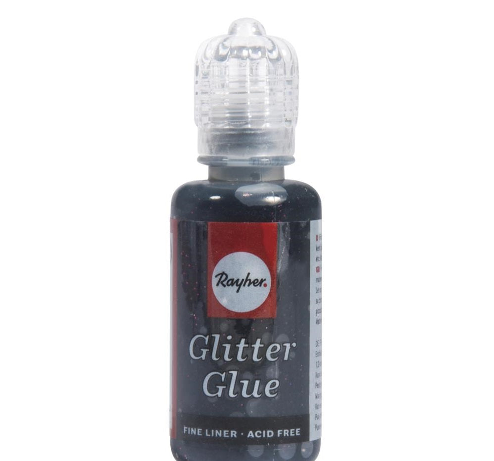 Glitter Glue Metallico Rayher 20 Gr Nero Carbone