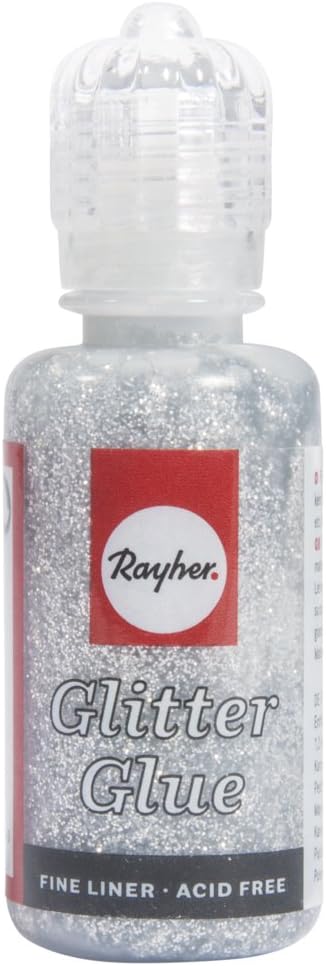Glitter Glue Rayher 20 Gr Argento Brillante
