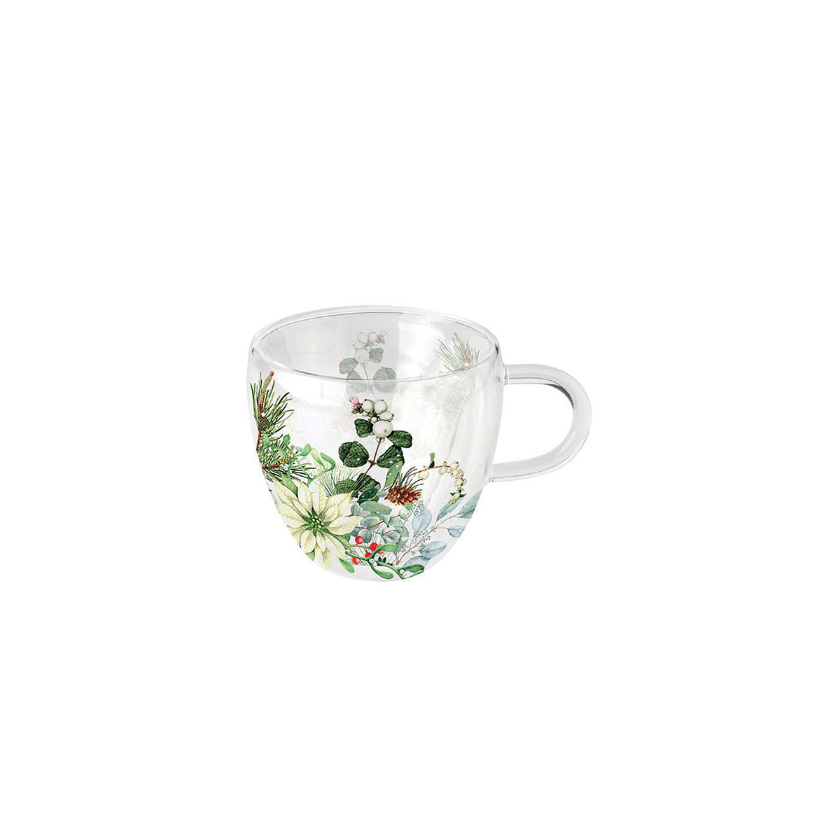 Mug Vetro 0,2 L White Poinsettia