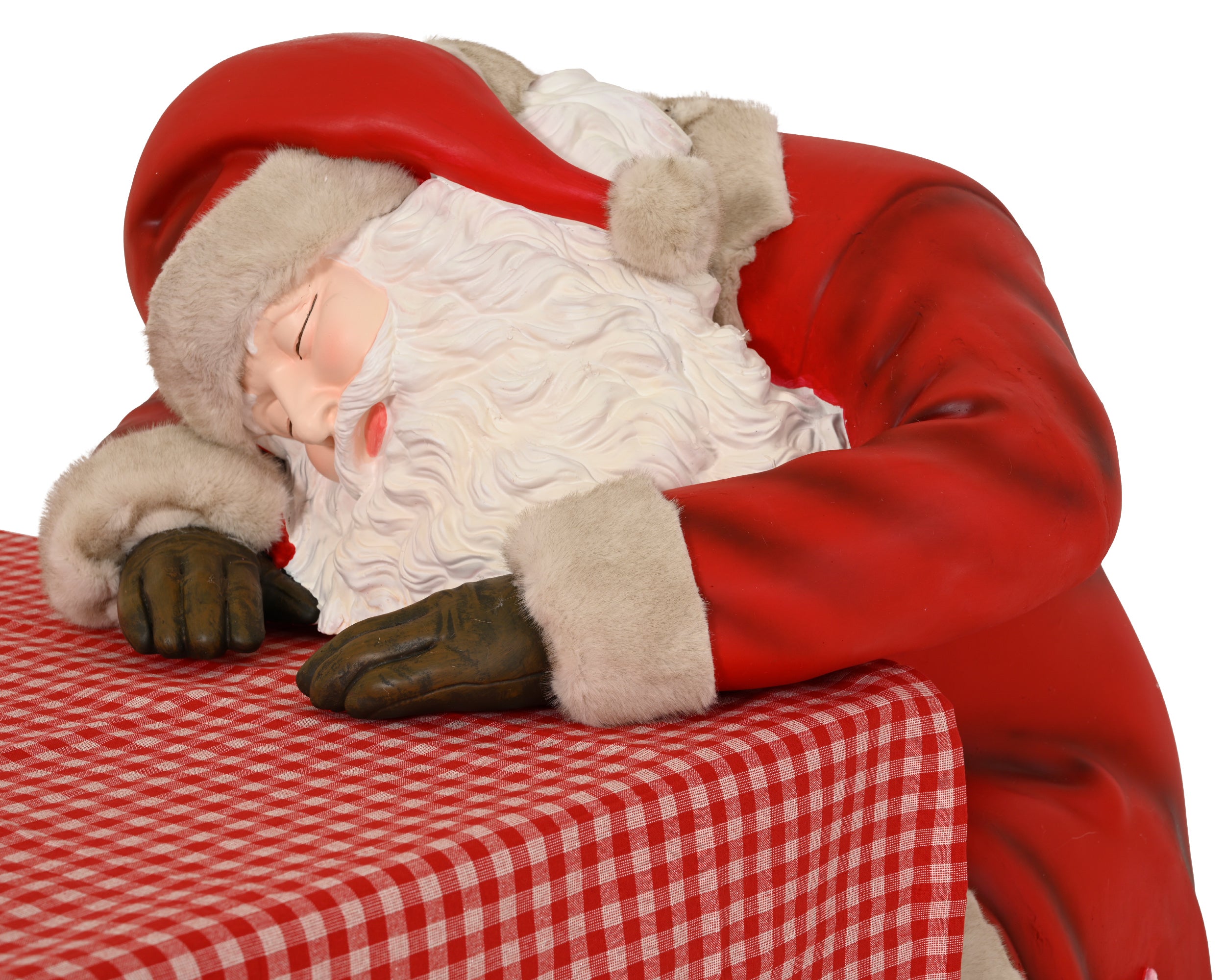 Babbo Natale Appoggiato Che Dorme 90x80x110 Cm
