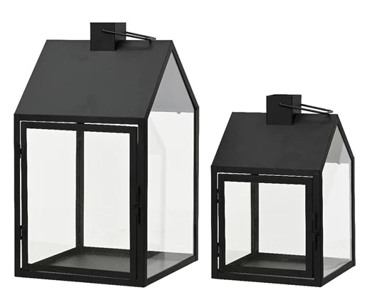 Lanterna Metallo Black 4 Vetri 20x20x32 Cm 1 Pz