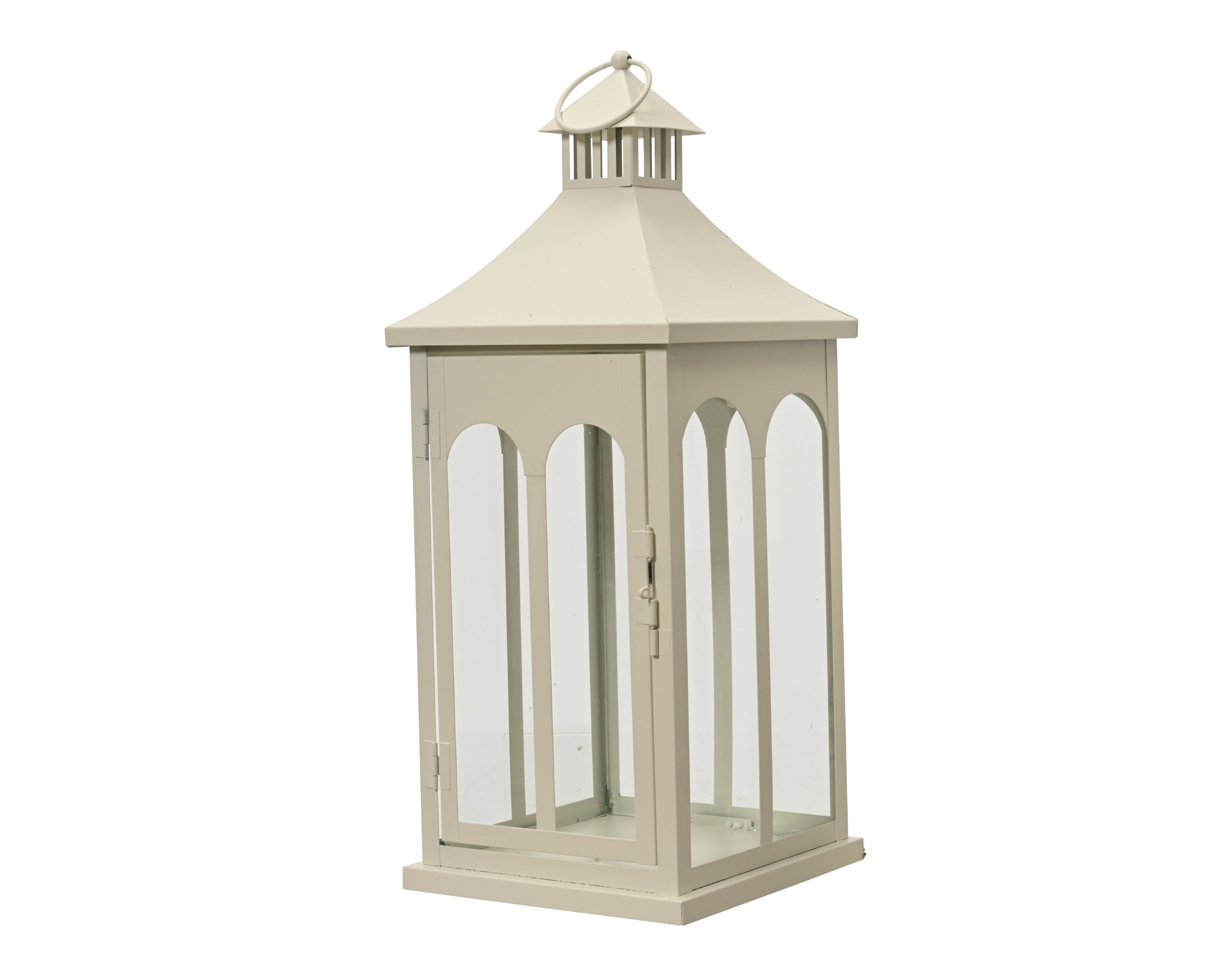 Lanterna Metallo Bianco 19x19x45 Cm