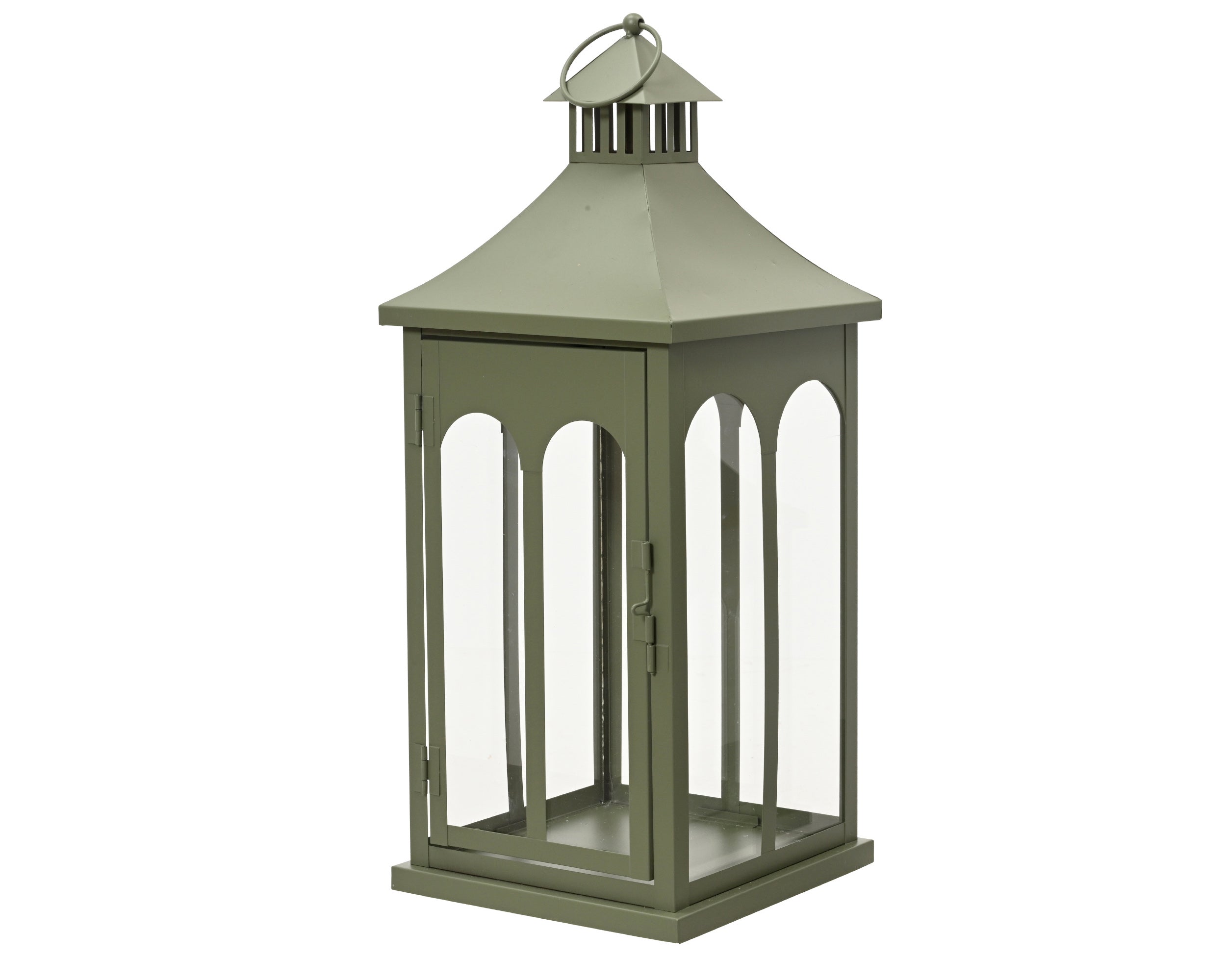 Lanterna Metallo Verde 19x19x45 Cm
