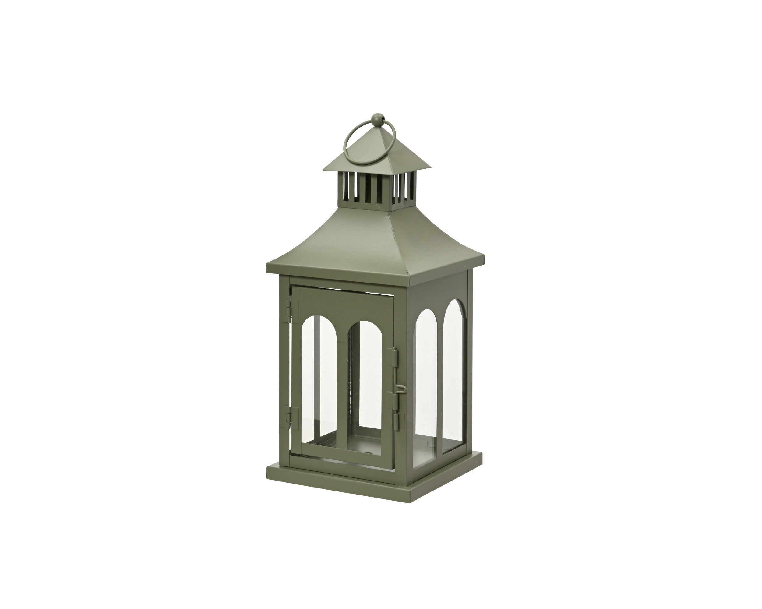 Lanterna Metallo Verde 13x13x30 Cm