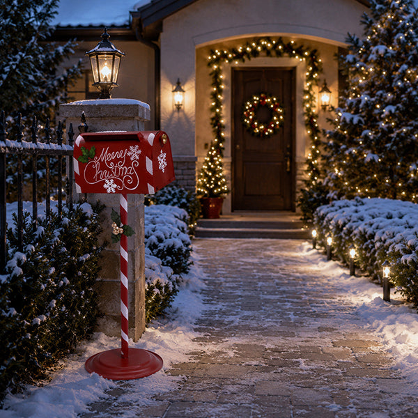 Cassetta Lettere Babbo Natale Red White 89 Cm