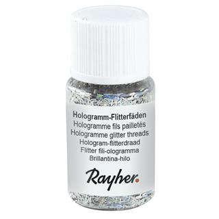 Glitter Ologramma 0,3x1,65 Mm Rayher 10 Ml Argento Brill.