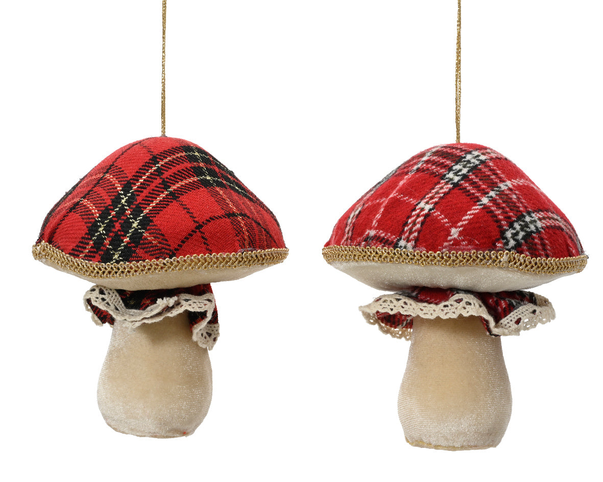 Pendente Fungo Velluto Con Stoffa D 10x12 Cm 1 Pz