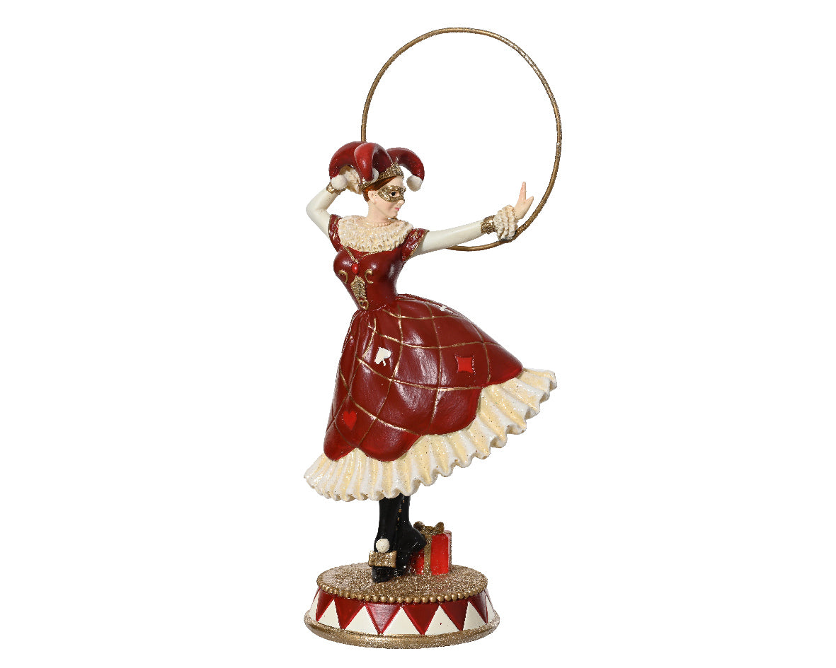 Giullare Donna Con Cerchio D 10x8x22 Cm