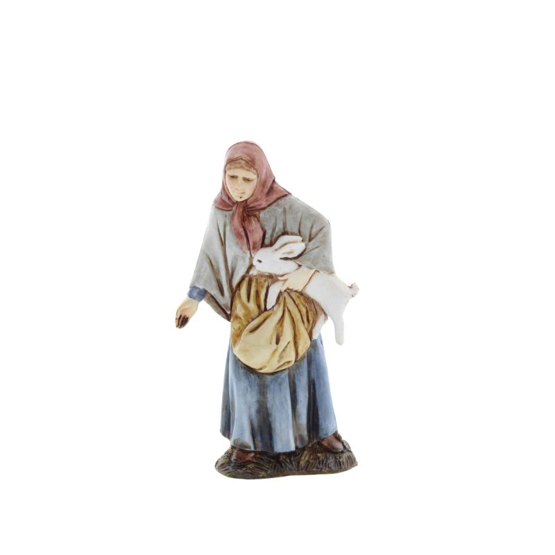 Donna Con Coniglio Presepe 10 Cm Landi