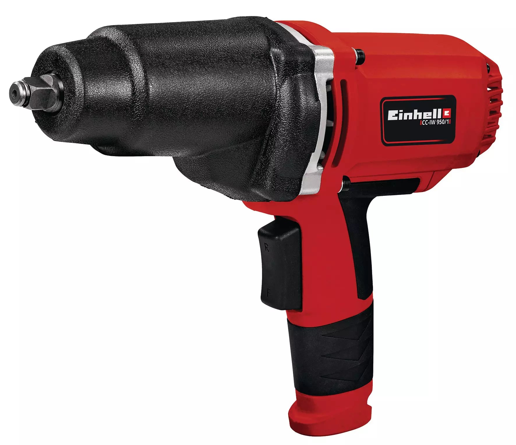 Einhell, Avvitatore ad impulsi CC-IW 950/1 elettrico con corpo rosso e nero, impugnatura ergonomica gommata e mandrino a sgancio rapido - DeMatteis.it
