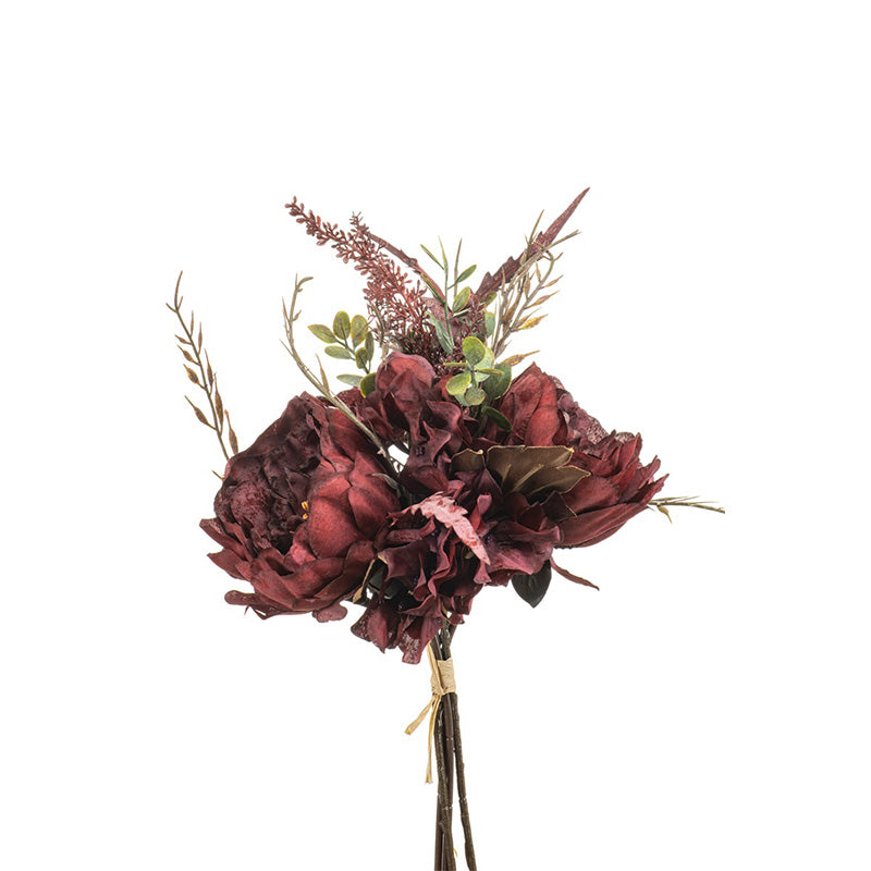 Bouquet Ortensie  Rosse 30 Cm