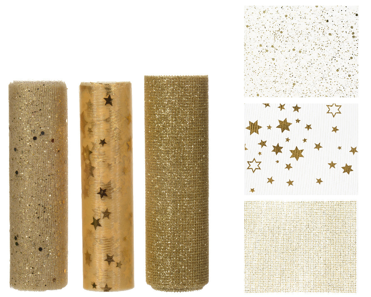 Tessuto Decorativo Gold Con Glitter 200x14,5 Cm 1 Pz