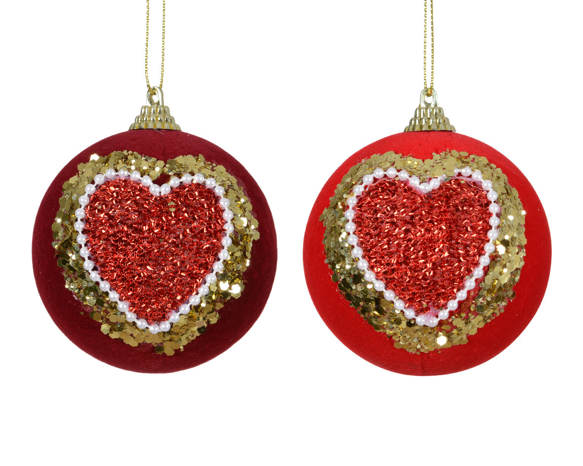 Palla Schiuma Cuore Rosso Oro D 8 Cm 1 Pz