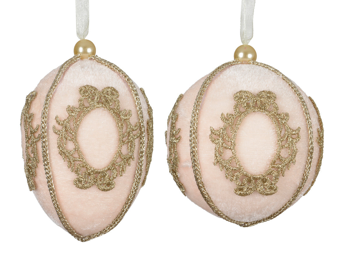 Pendente Velluto Perla Drappo Oro D 8 Cm