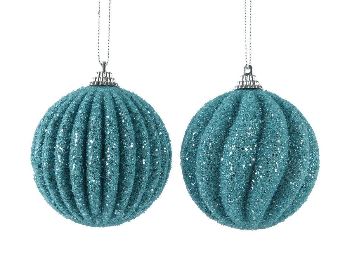 Palla Natale D 8 Cm Schiuma Folk Blue