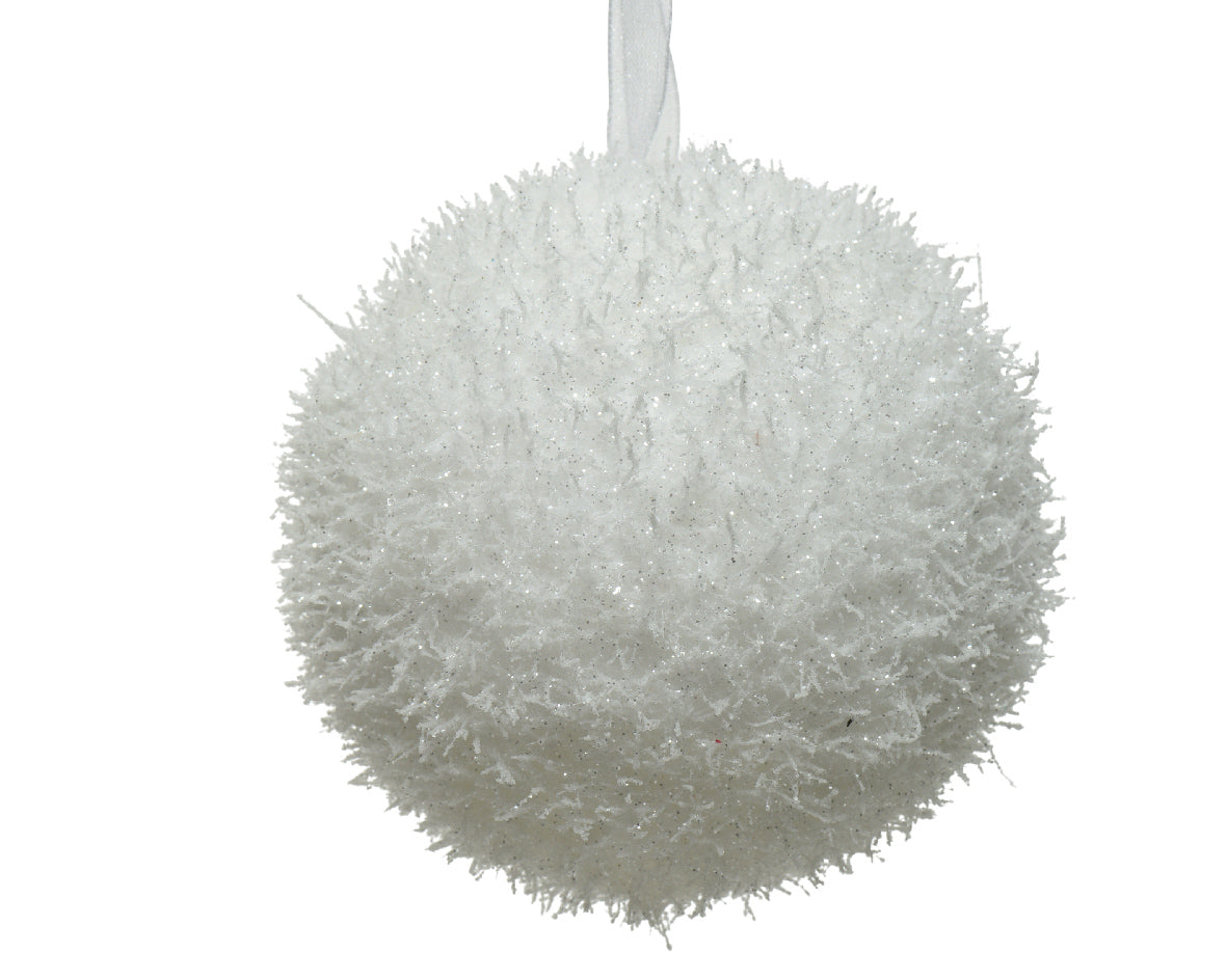 Palla Di Natale Schiuma Bianca D 10 Cm