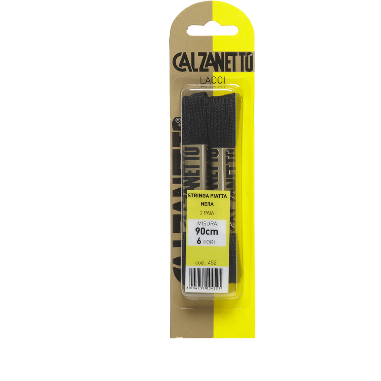Lacci Piatti Nero 90 Cm Calzanetto