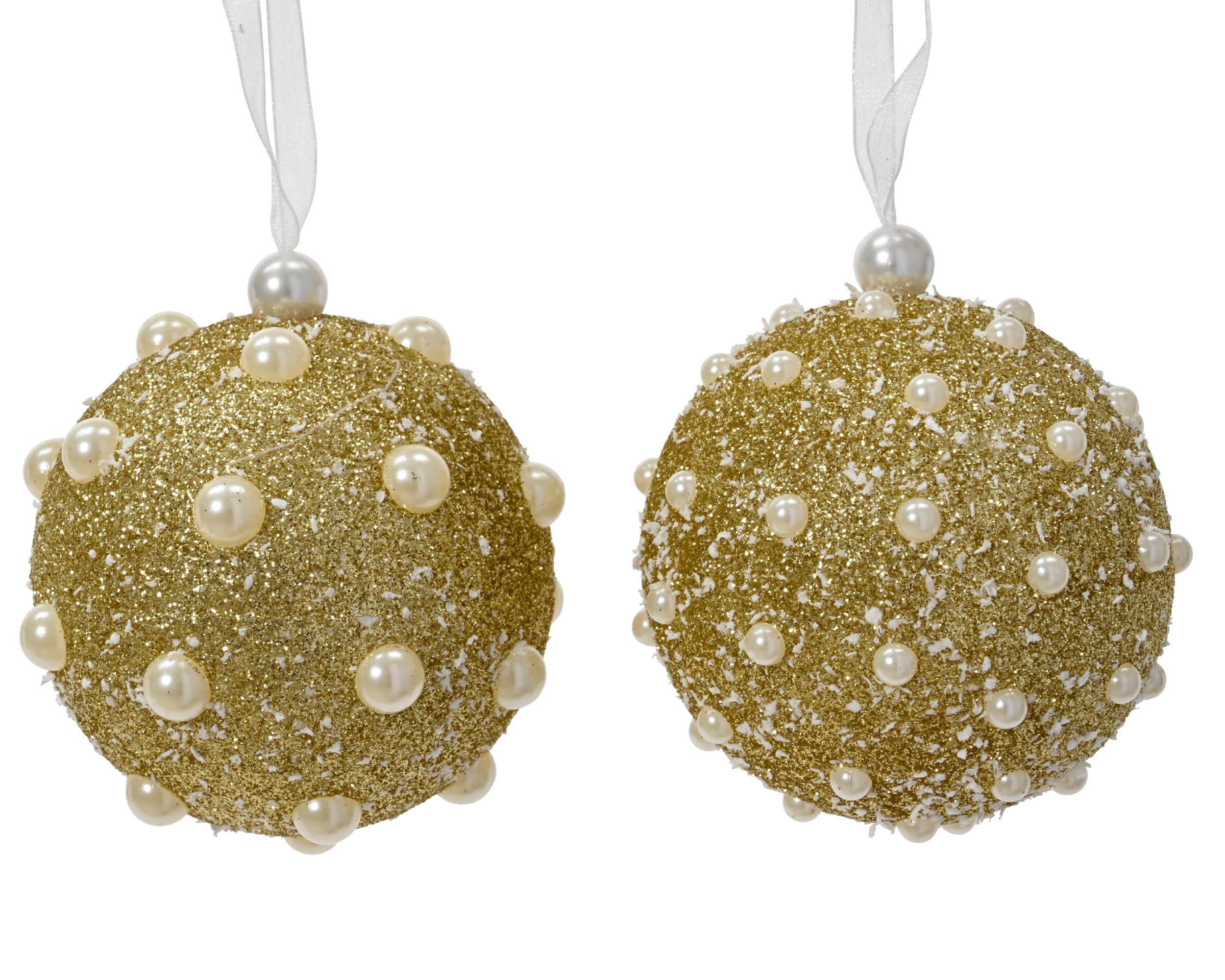 Sfera Oro D 8 Cm Con Perle 1 Pezzo