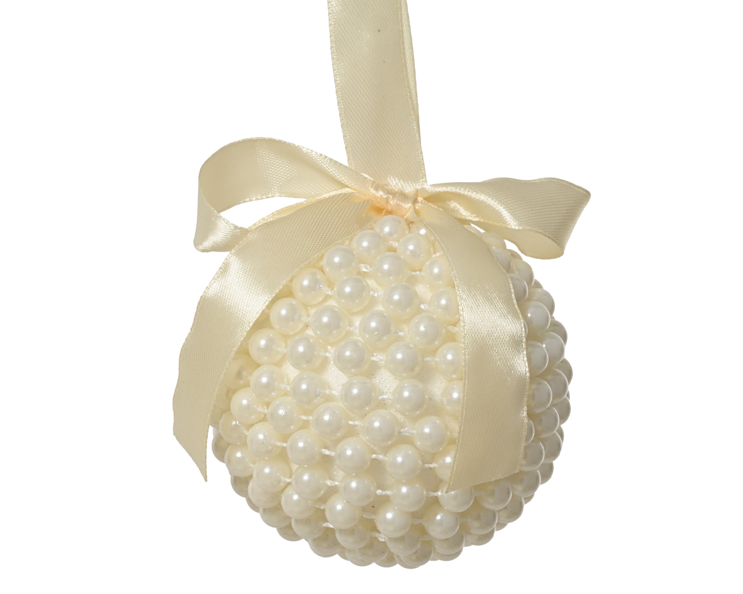 Sfera Decoro Perle Con Nastro D 8 Cm