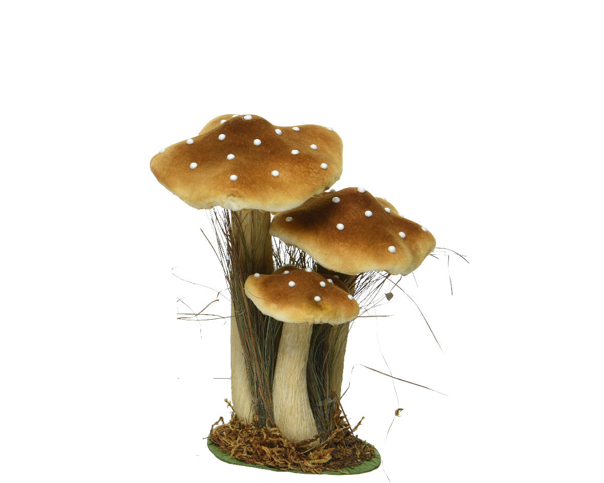 Ornamento Funghi In Velluto 26 Cm 1 Pz