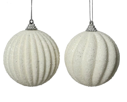 Palla Di Natale In Schiuma Winter White 8 Cm 1 Pz