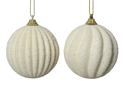 Palla Di Natale In Schiuma Wool White 8 Cm 1 Pz