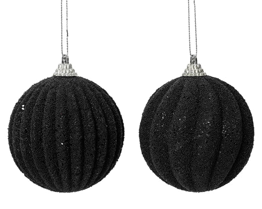Palla Di Natale In Schiuma Black Glitter 8 Cm 1 Pz