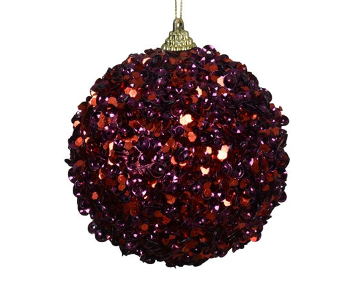 Palla Di Natale Pomegranate Paillettes 10 Cm