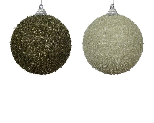 Palla Di Natale Rosemary Green Decoro Paillettes 8 Cm