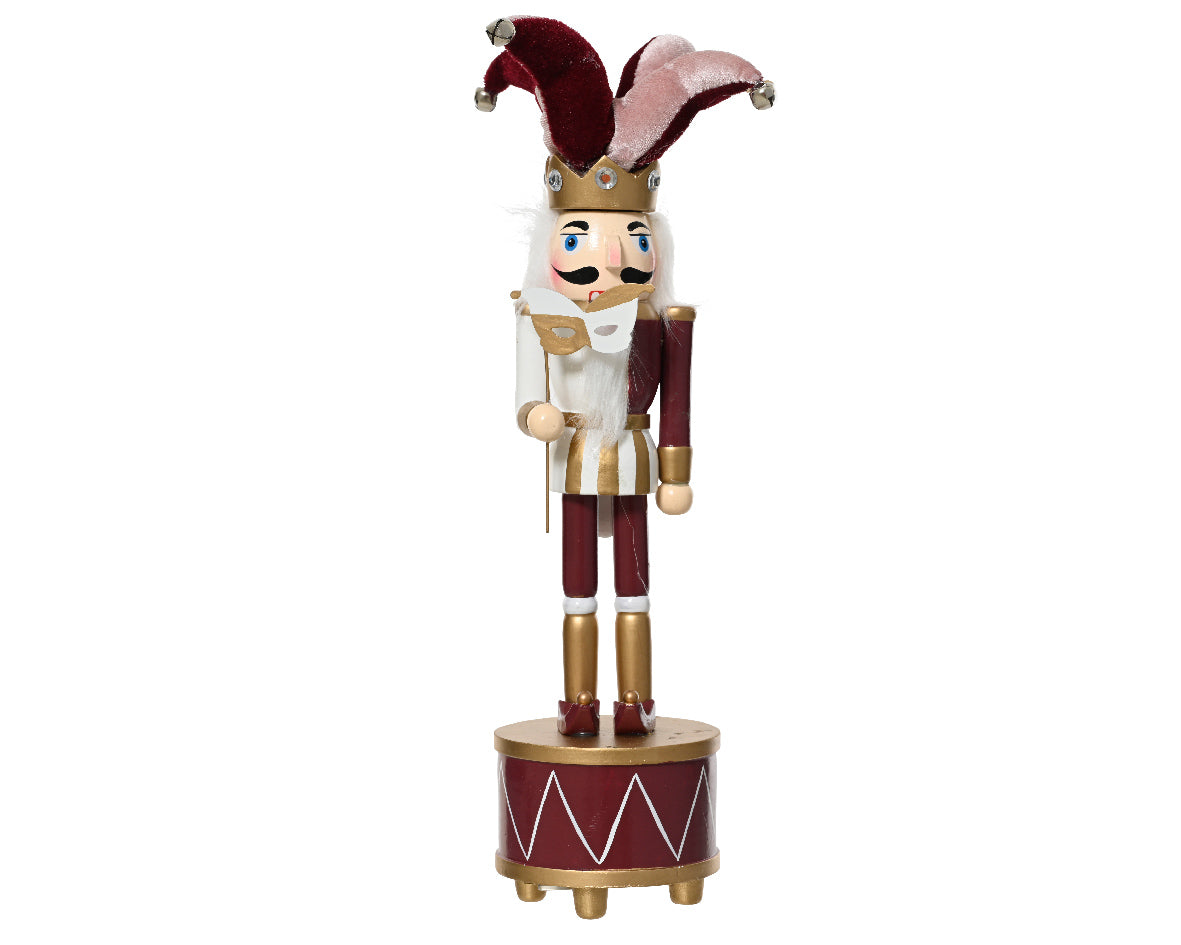 Schiaccianoci Musicale Giullare Maroon 9x8x30 Cm