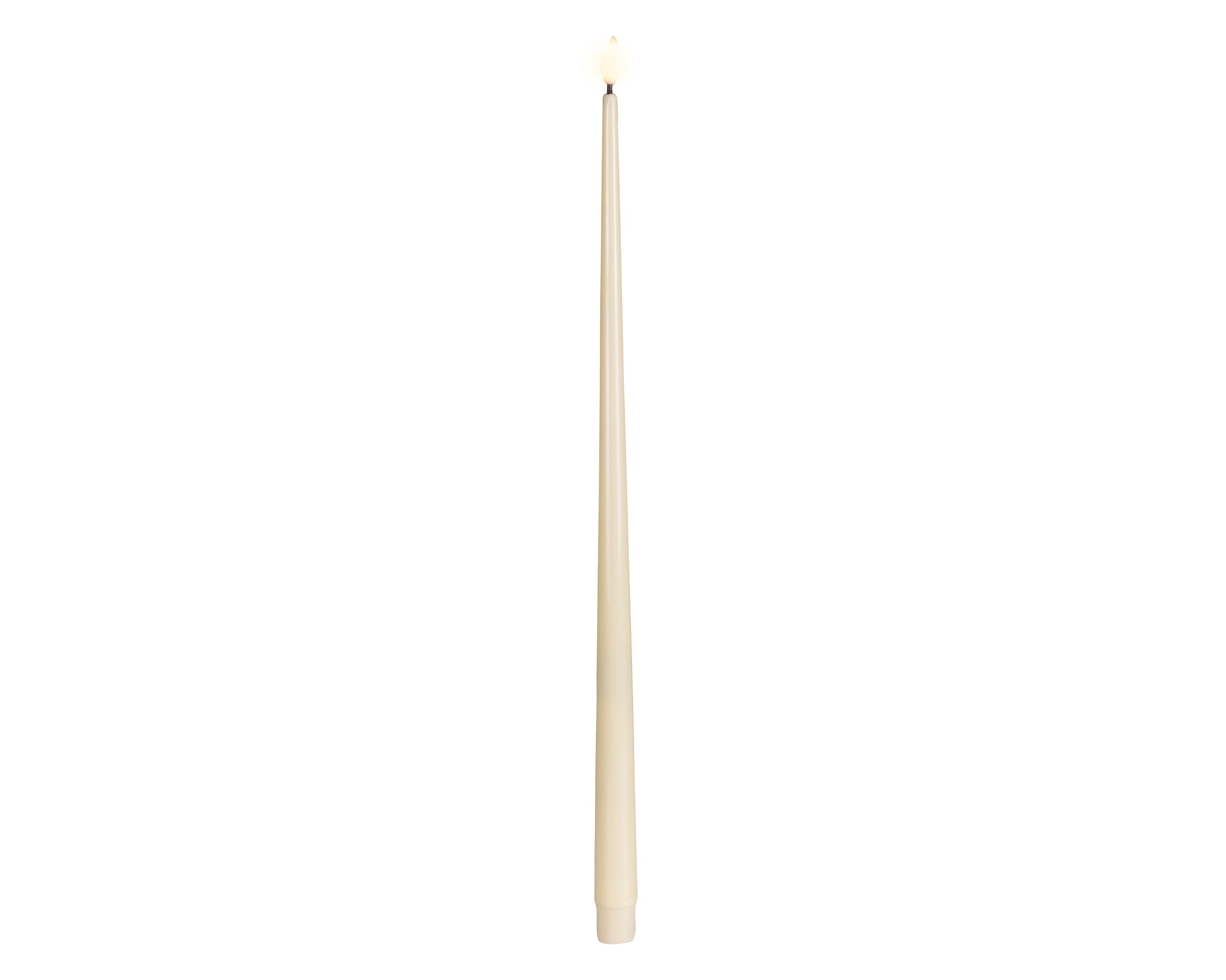 Set 2 Candele Crema Fiamma Movimento Betteria  D 2,2 X 42,5 Cm