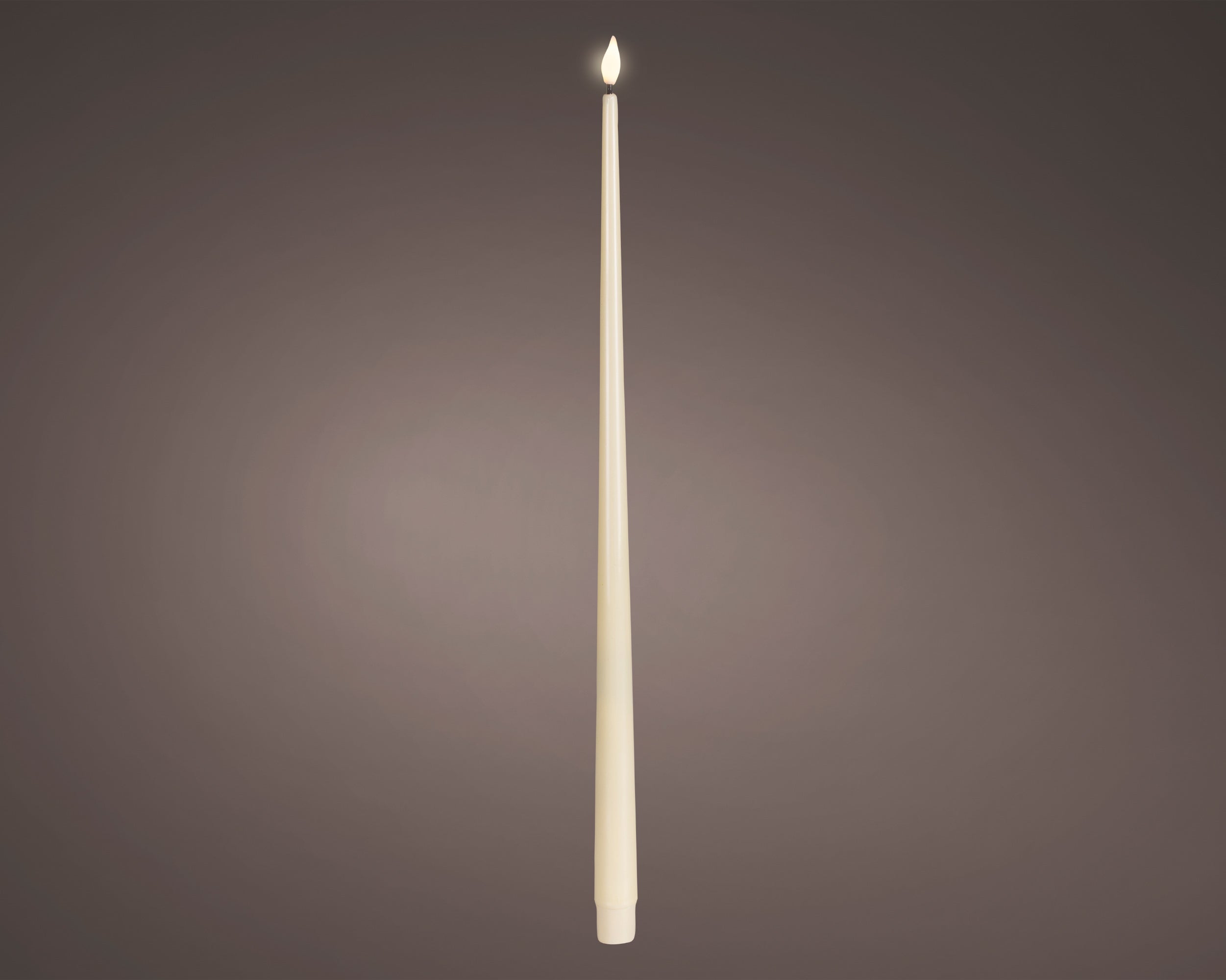 Set 2 Candele Crema Fiamma Movimento Betteria  D 2,2 X 42,5 Cm