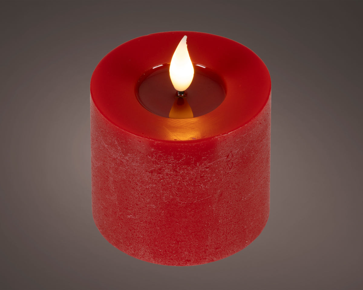 Candela Rossa Batteria Fiamma Movimento 7,5 X 9,5 Cm