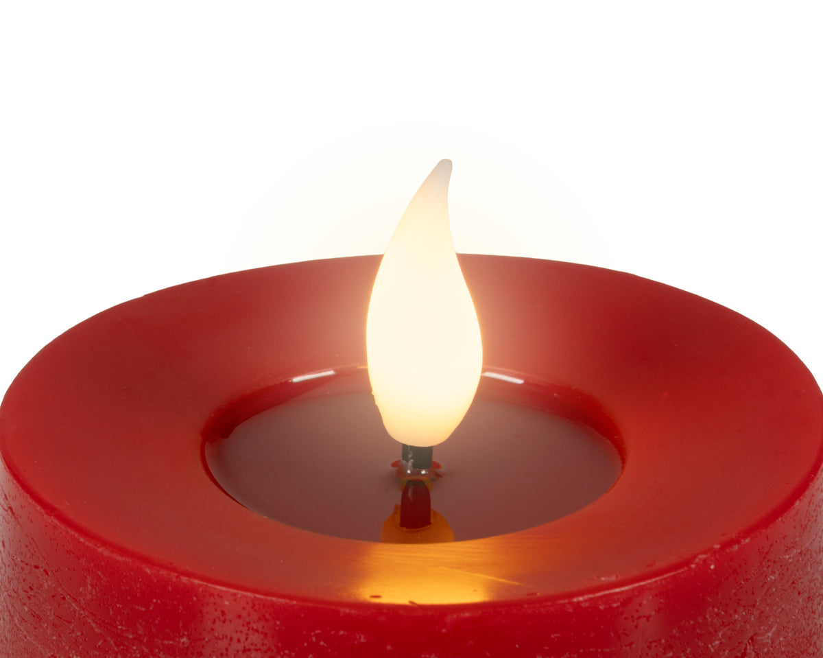 Candela Rossa Batteria Fiamma Movimento 7,5 X 9,5 Cm