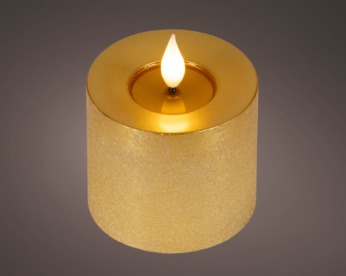 Candela Oro Batteria Fiamma Movimento 7,5 X 9,5 Cm