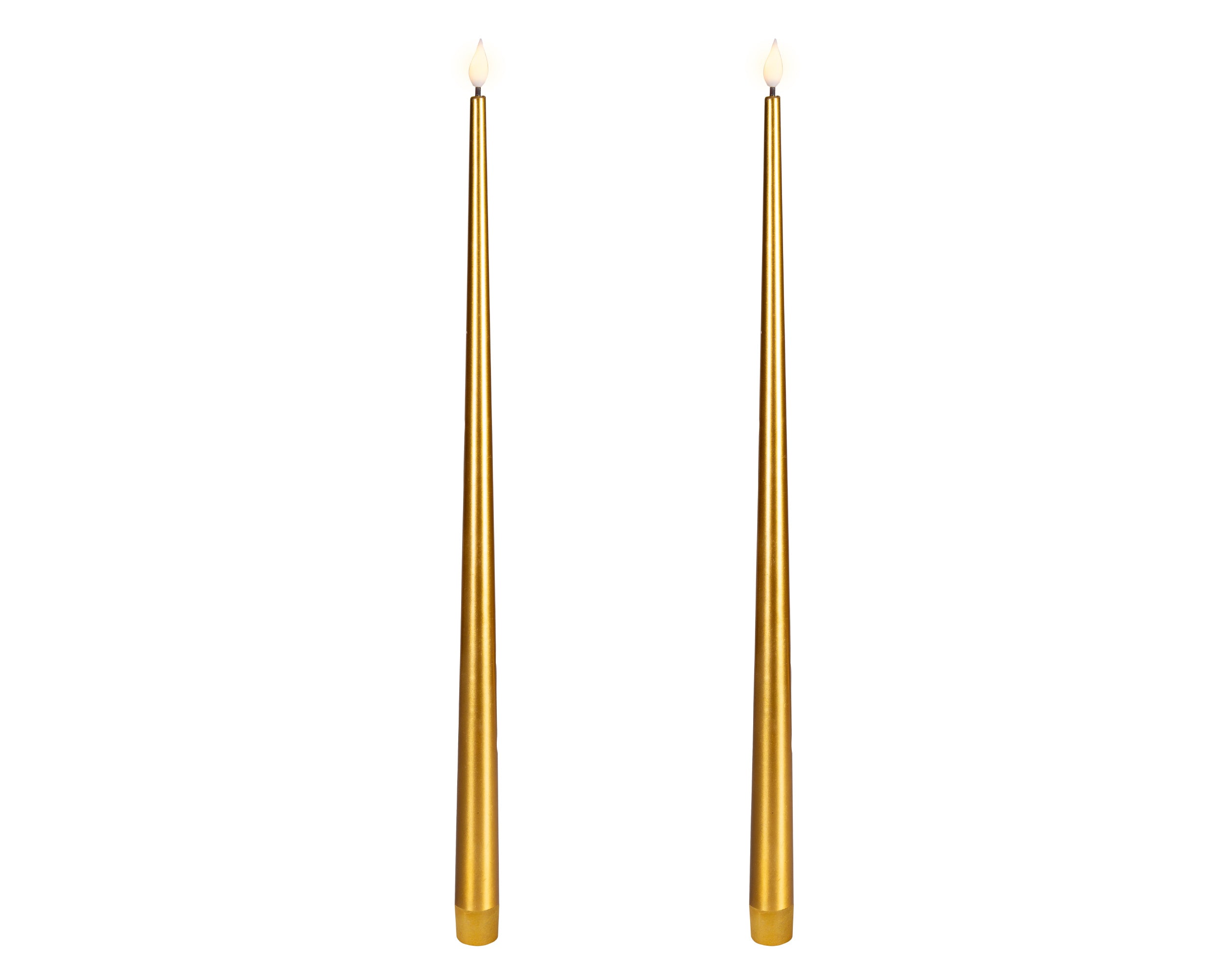 Set 2 Candela Oro Fiamma Movimento Betteria  D 2,2 X 42,5 Cm