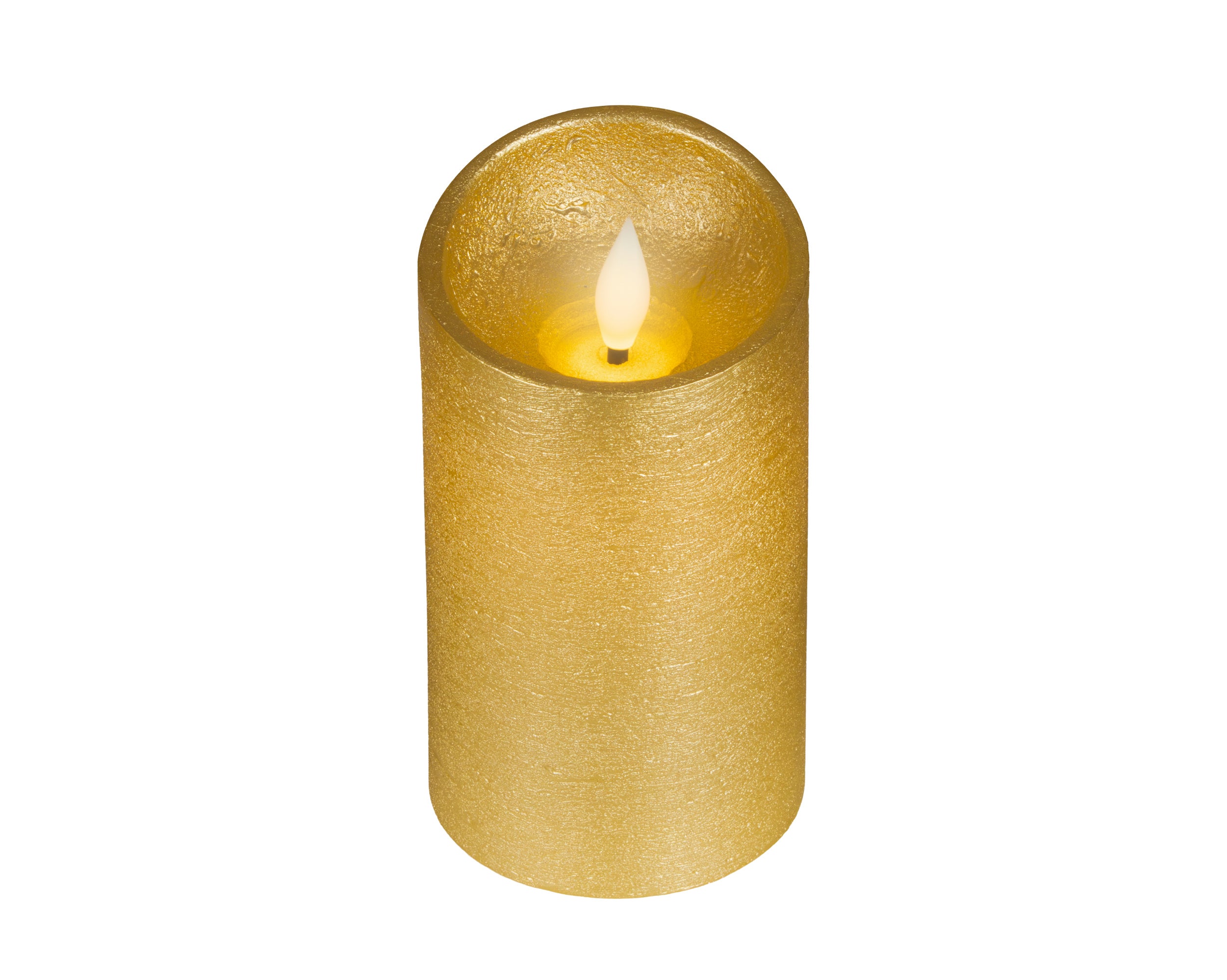 Candela Oro Batteria Fiamma Led D 7,5 X 13,5 Cm