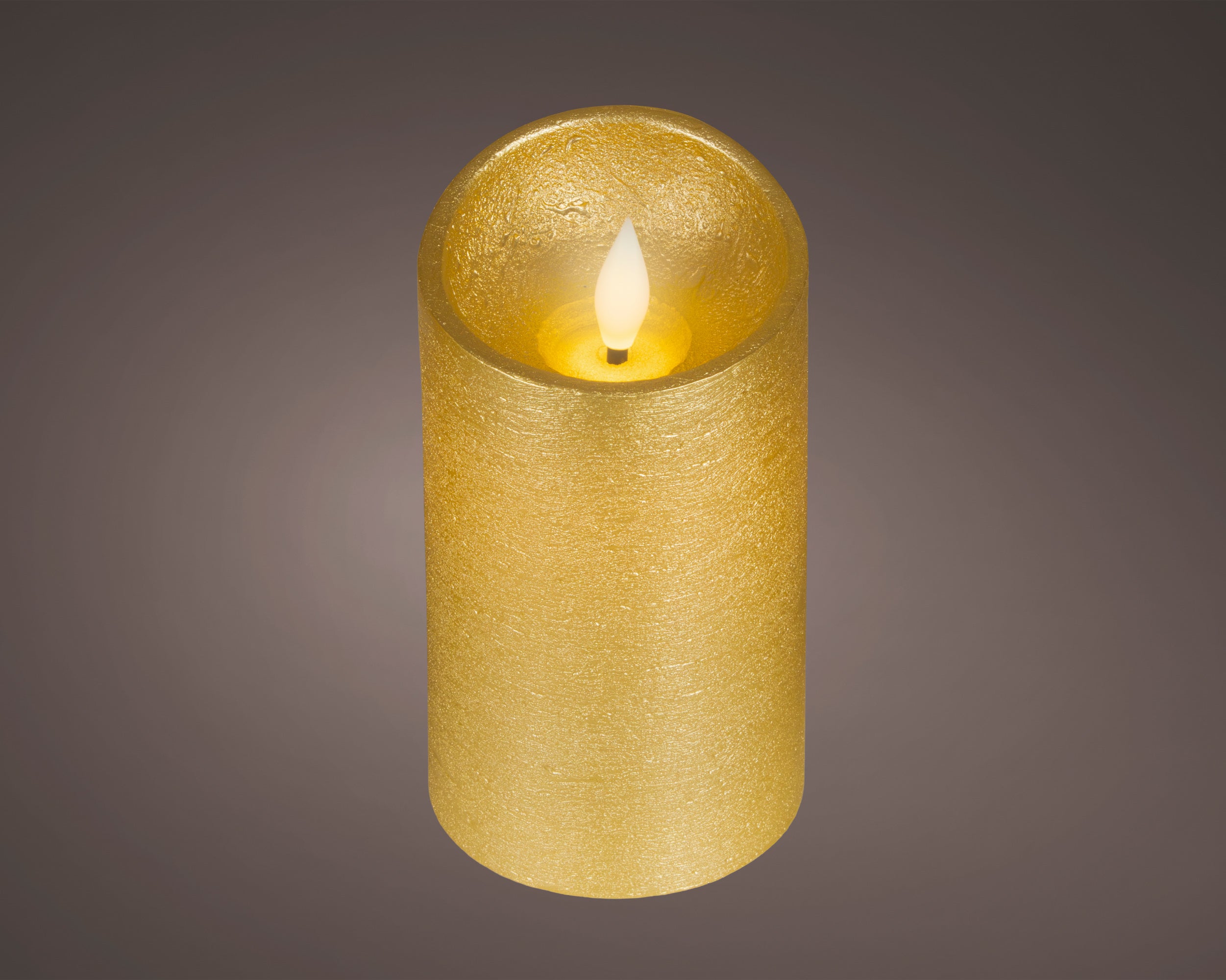 Candela Oro Batteria Fiamma Led D 7,5 X 13,5 Cm