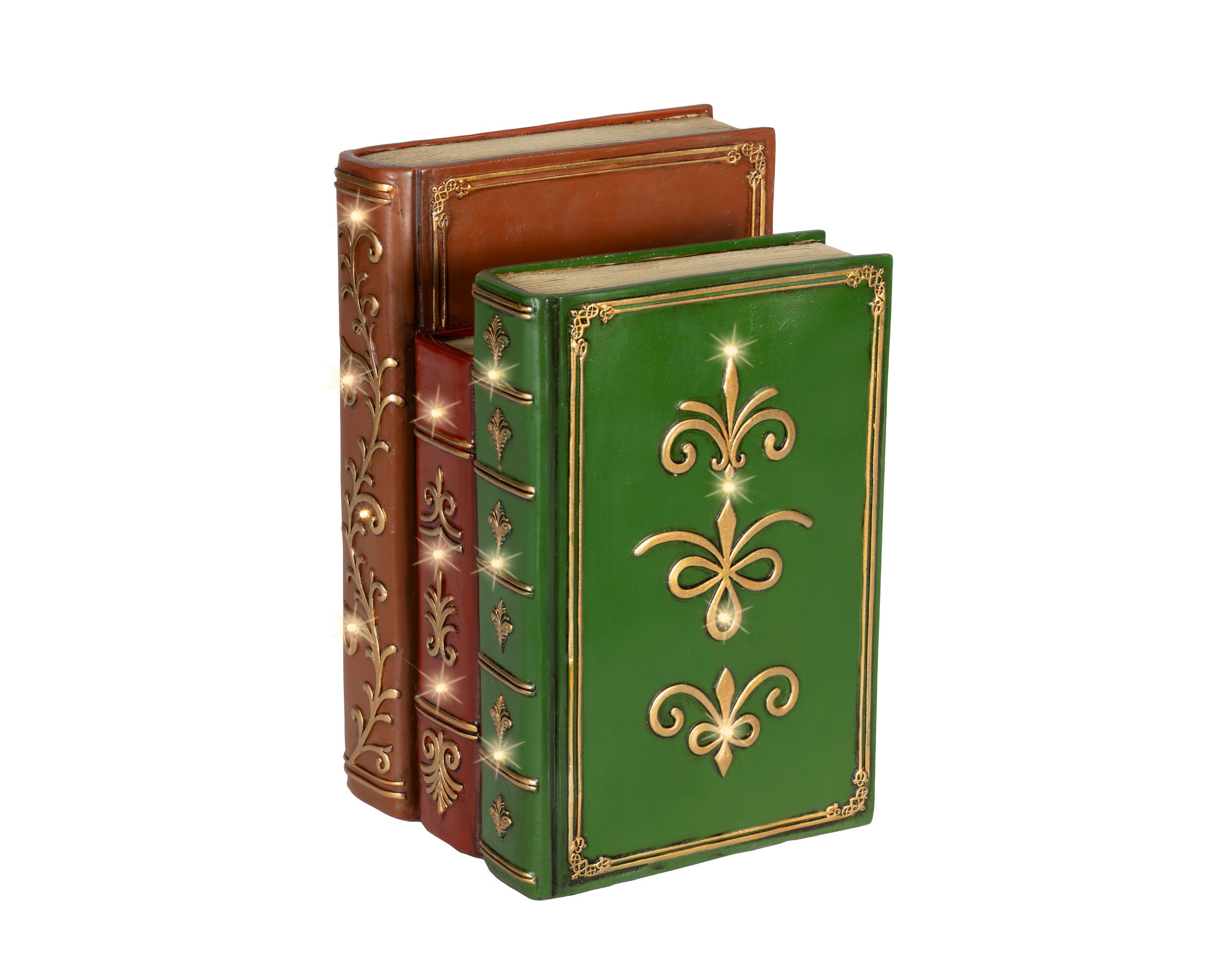 Set Libri Resina Led Warm White 16x18x27 Cm