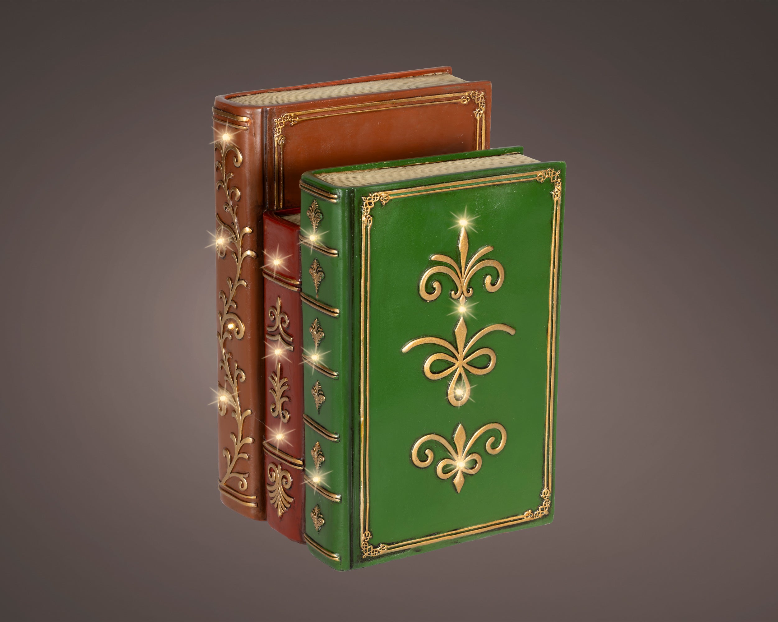 Set Libri Resina Led Warm White 16x18x27 Cm