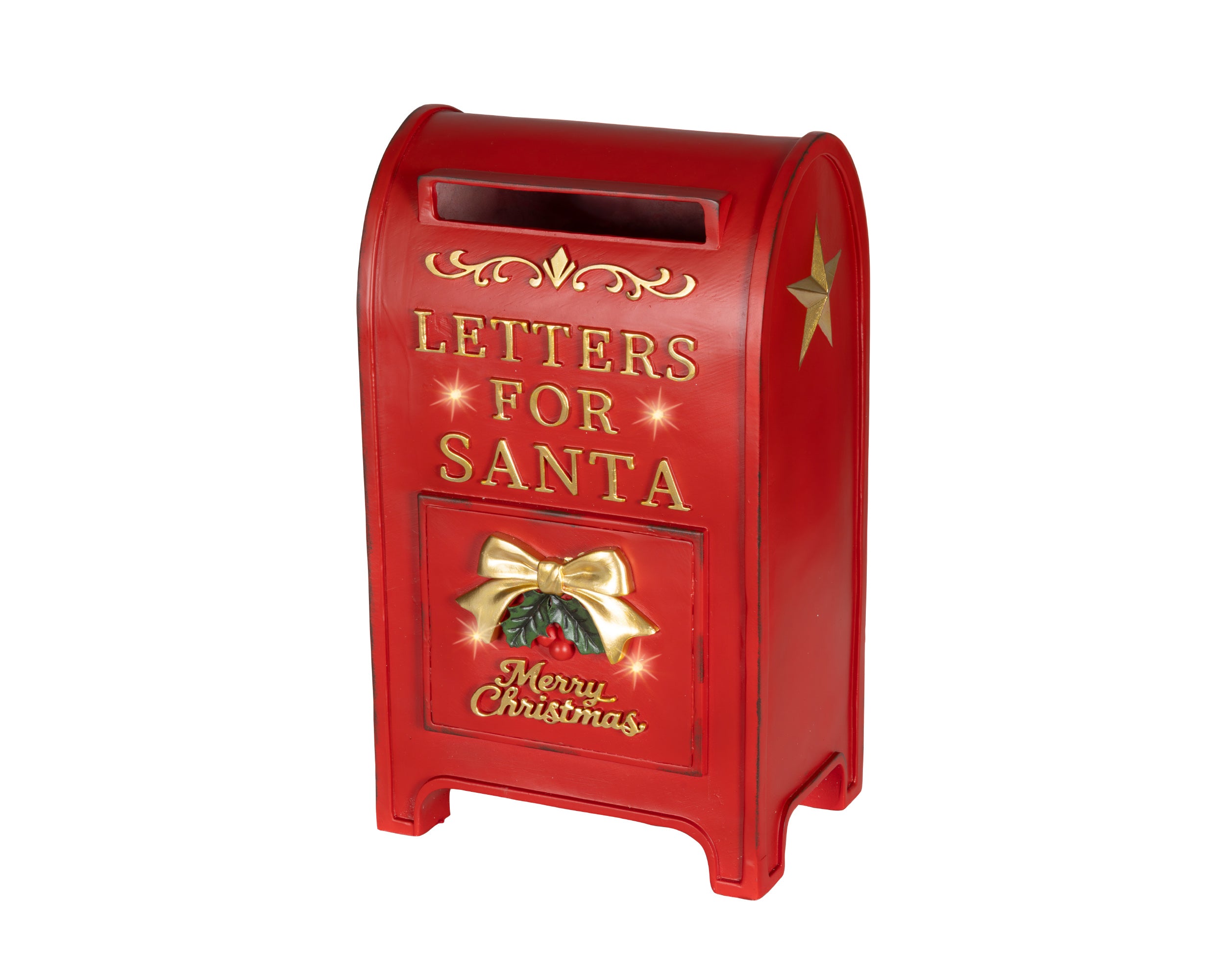 Cassetta Lettere Rossa Luce Calda 21x27x45 Cm