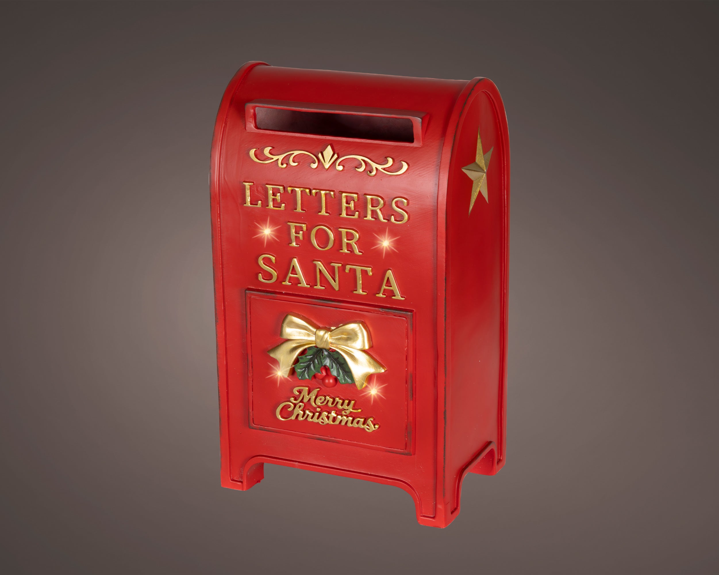 Cassetta Lettere Rossa Luce Calda 21x27x45 Cm