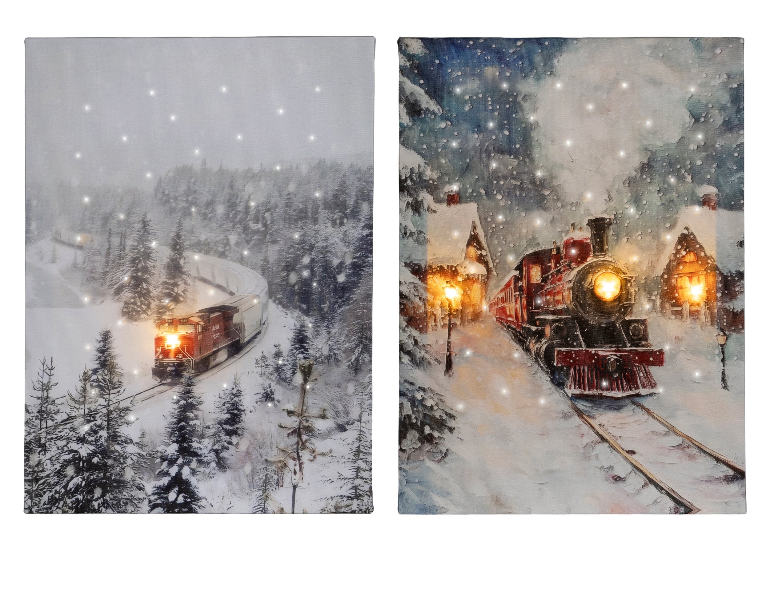 Quadro Luminoso Con Treno Luce Calda 28x38 Cm 1 Pz