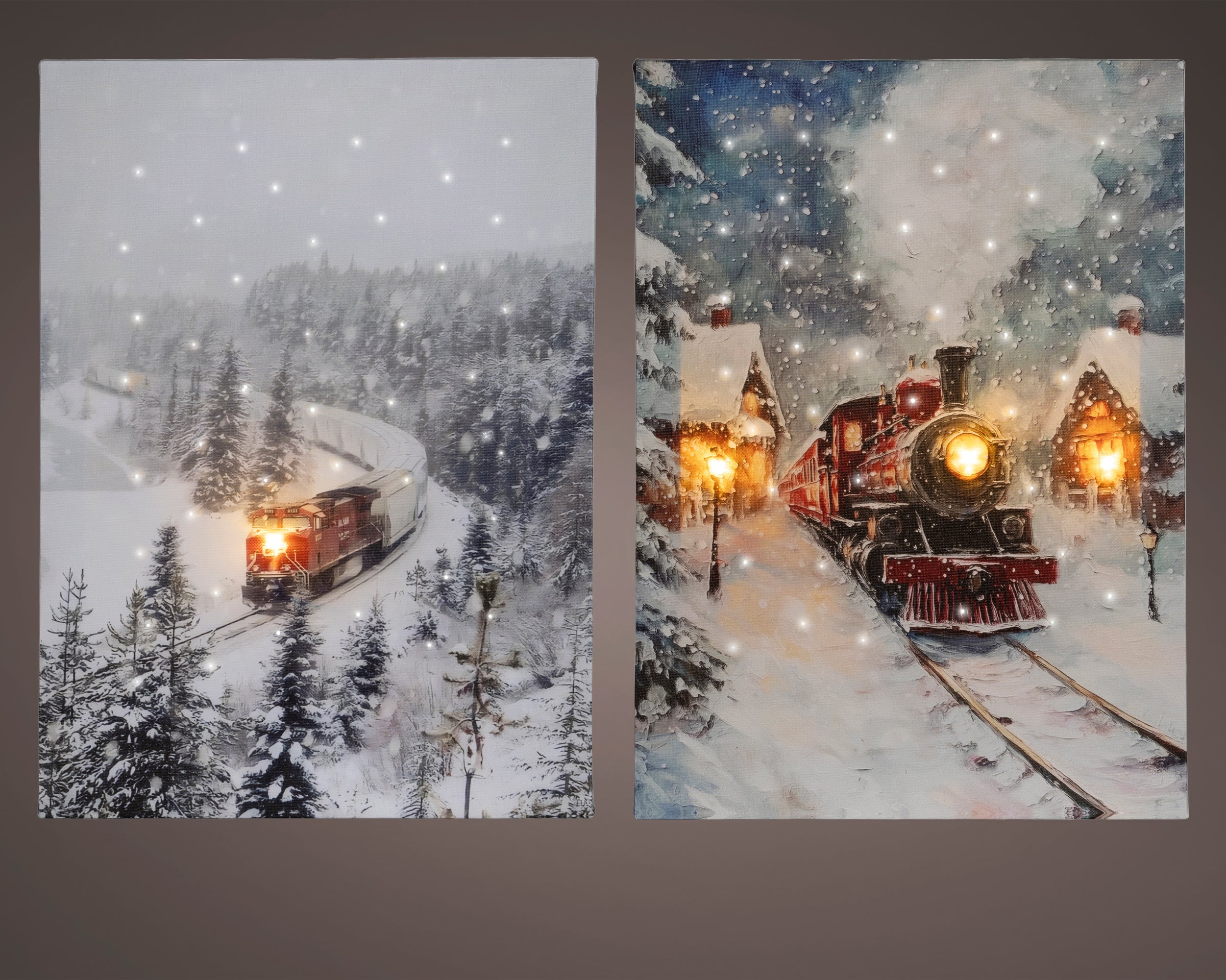 Quadro Luminoso Con Treno Luce Calda 28x38 Cm 1 Pz